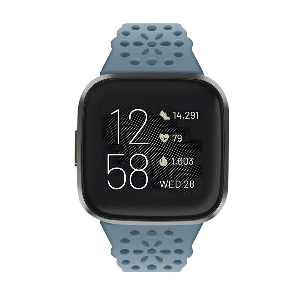 Strap-it Strap-it Bracelet silicone avec motif Fitbit Versa 4 (grisbleu)