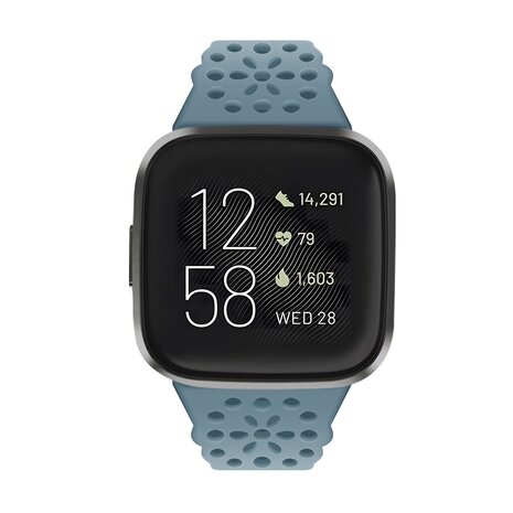 Strap-it Strap-it Bracelet silicone avec motif Fitbit Versa 4 (grisbleu)