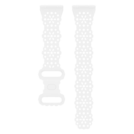 Strap-it Strap-it Bracelet silicone avec motif Fitbit Versa 4 (blanc)