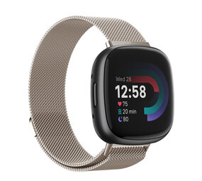 Strap-it Bracelet Milanaise Fitbit Versa 4 (lumière stellaire)