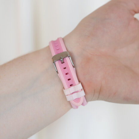 Strap-it Strap-it Bracelet sport avec boucle Fitbit Charge 6 (blanc/rose)