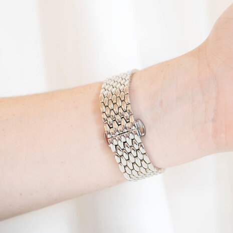 Strap-it Strap-it Bracelet acier dragon Fitbit Charge 6 (argent)