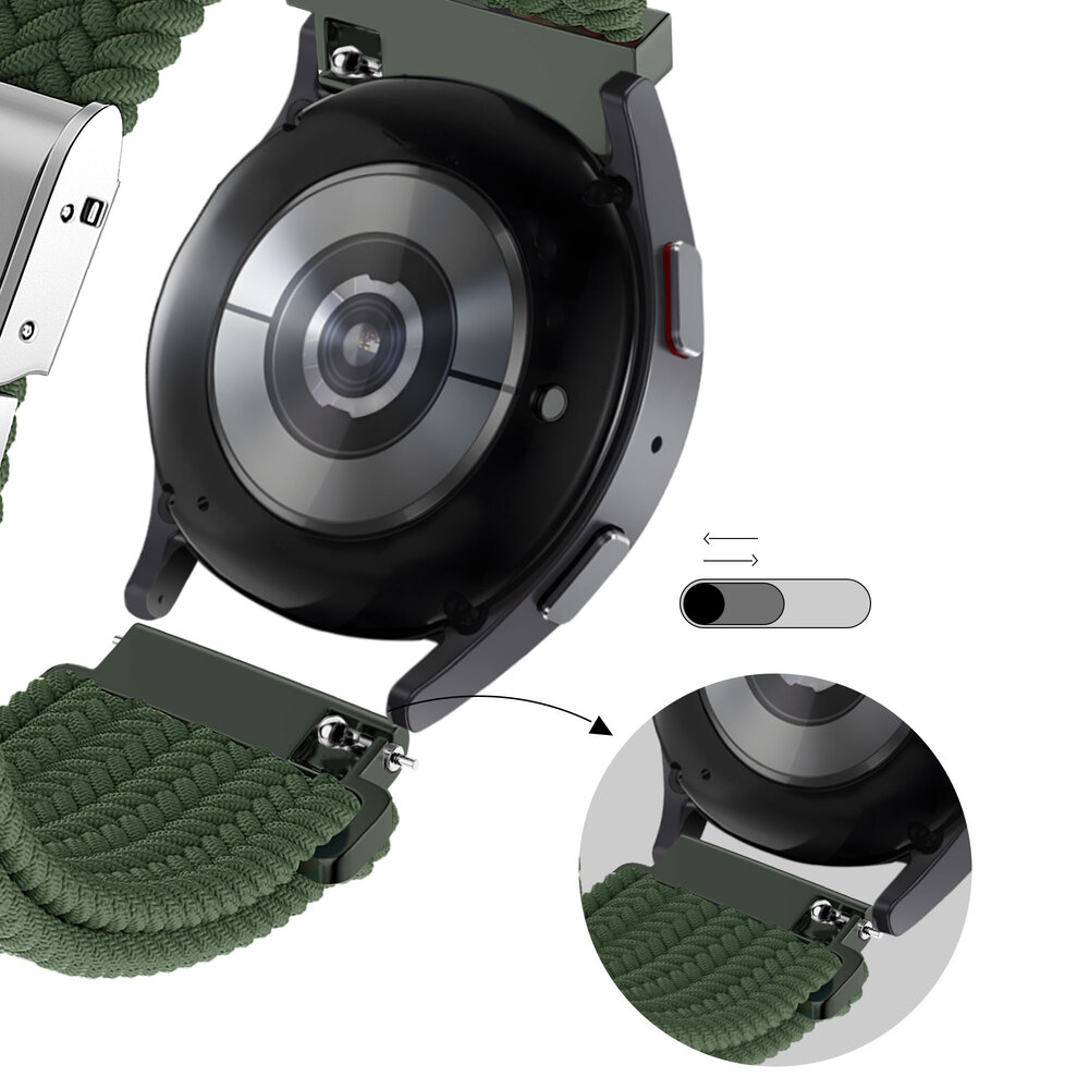 Bandz Bandz Bracelet nylon tressé Amazfit GTR 2 (vert olive)