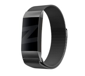 Bandz Bandz Bracelet milanaise loop Fitbit Charge 4 (noire)