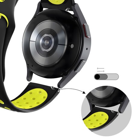 Bandz Bandz Bracelet sport "Deluxe" Samsung Galaxy Watch 4 - 40mm (noir/jaune) Bandz Bandz Bracelet sport "Deluxe" Samsung Galaxy Watch 4 - 40mm (noir/jaune)