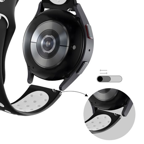 Bandz Bandz Bracelet sport "Deluxe" Samsung Galaxy Watch 4 - 44mm (noir/blanc) Bandz Bandz Bracelet sport "Deluxe" Samsung Galaxy Watch 4 - 44mm (noir/blanc)