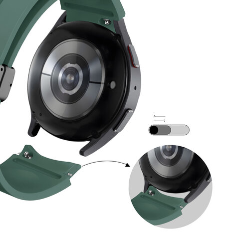 Bandz Bandz Bracelet silicone avec D-Buckle Samsung Galaxy Watch 4 Classic 46mm (vert foncé)