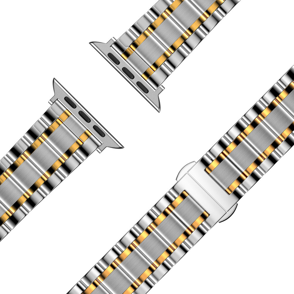 Bandz Bandz Bracelet à maillons acier Deluxe Apple Watch (argent/or) Bandz Bandz Bracelet à maillons acier Deluxe Apple Watch (argent/or)