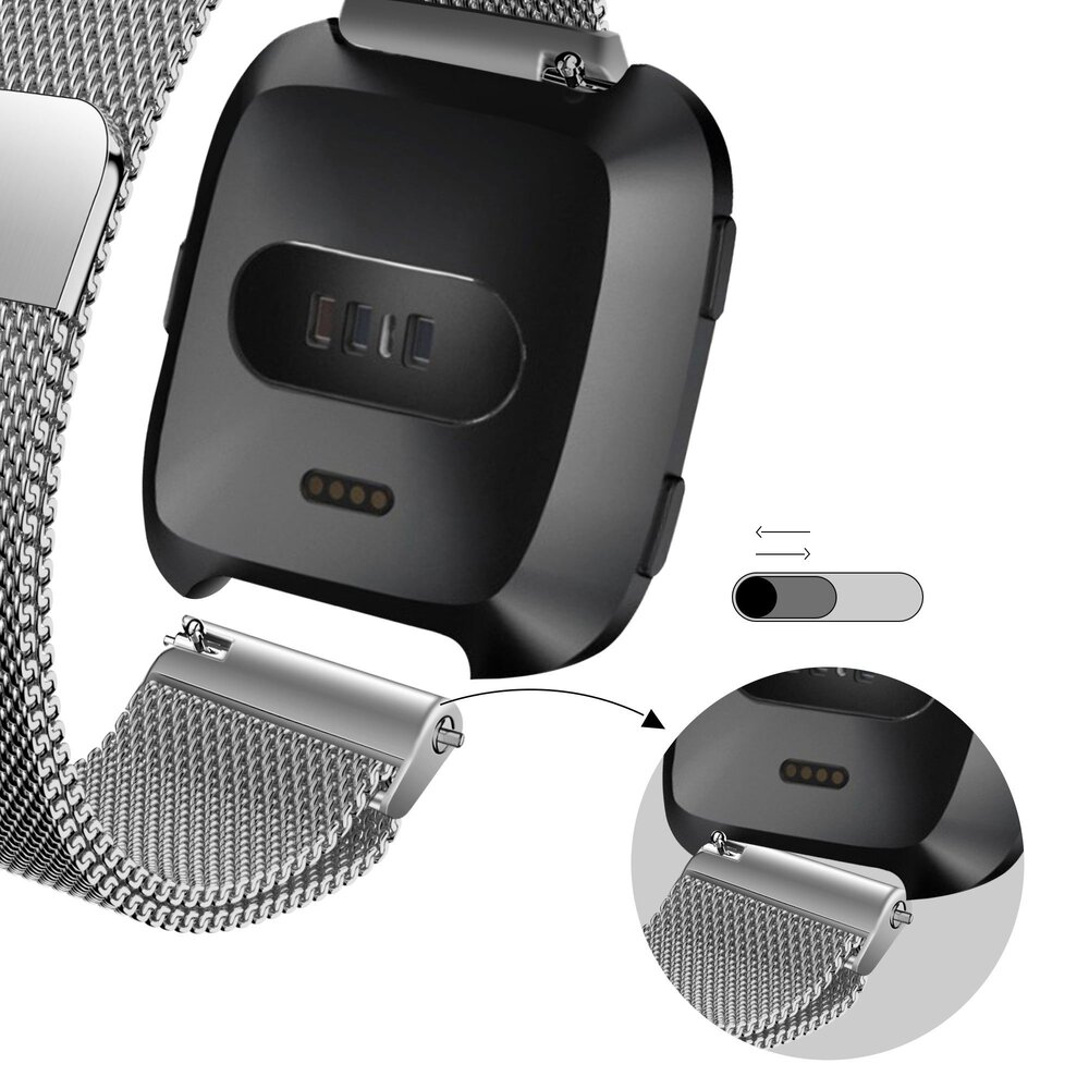 Bandz Bandz Bracelet milanais loop Fitbit Versa (argent)