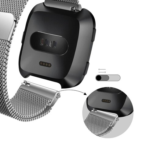 Bandz Bandz Bracelet milanais loop Fitbit Versa (argent)