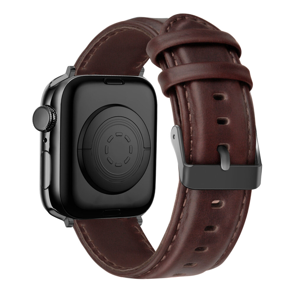 Bandz Bandz Bracelet cuir véritable Apple Watch (marron foncé)