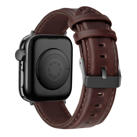 Bandz Bandz Bracelet cuir véritable Apple Watch (marron foncé)