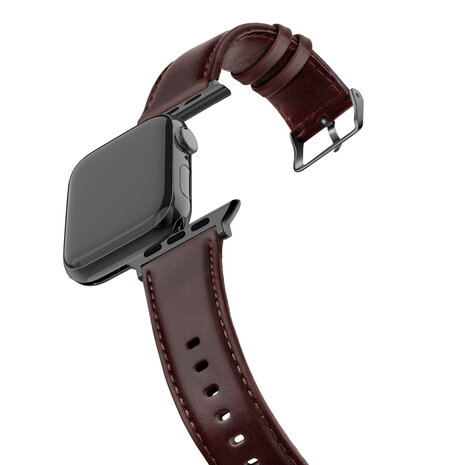 Bandz Bandz Bracelet cuir véritable Apple Watch (marron foncé)