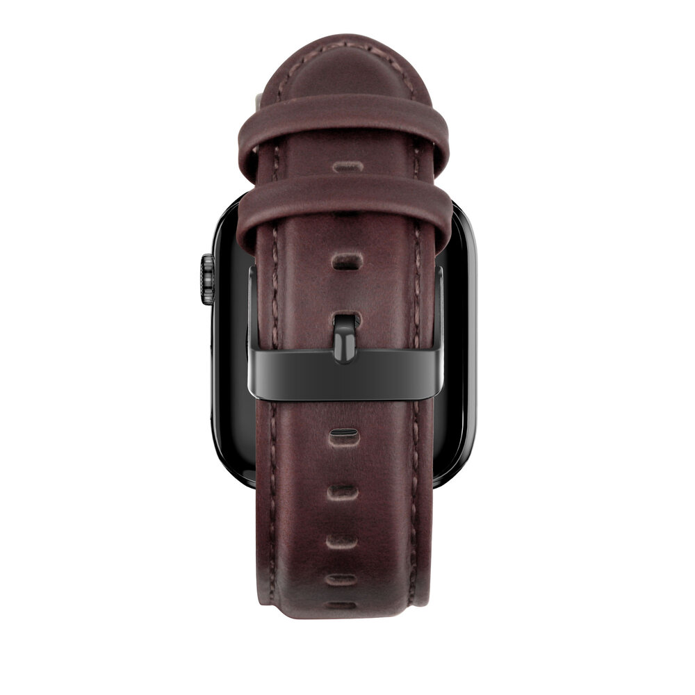 Bandz Bandz Bracelet cuir véritable Apple Watch (marron foncé)
