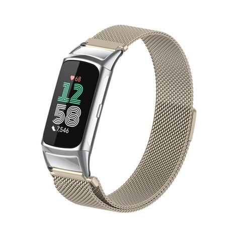 Strap-it Strap-it Bracelet Milanais Fitbit Charge 6 (lumière stellaire)