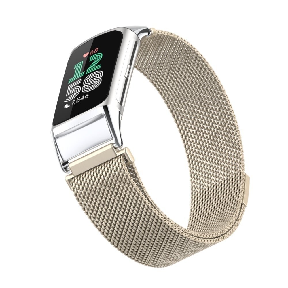 Strap-it Strap-it Bracelet Milanais Fitbit Charge 6 (lumière stellaire)