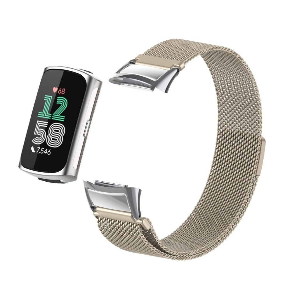 Strap-it Strap-it Bracelet Milanais Fitbit Charge 6 (lumière stellaire)