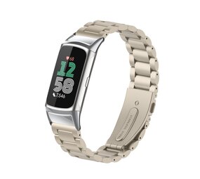Strap-it Bracelet acier Fitbit Charge 6 (lumière stellaire)