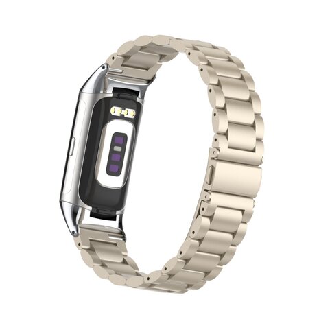 Strap-it Strap-it Bracelet acier Fitbit Charge 6 (lumière stellaire)