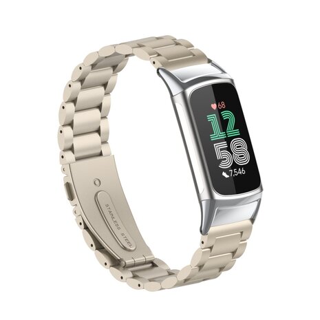 Strap-it Strap-it Bracelet acier Fitbit Charge 6 (lumière stellaire)