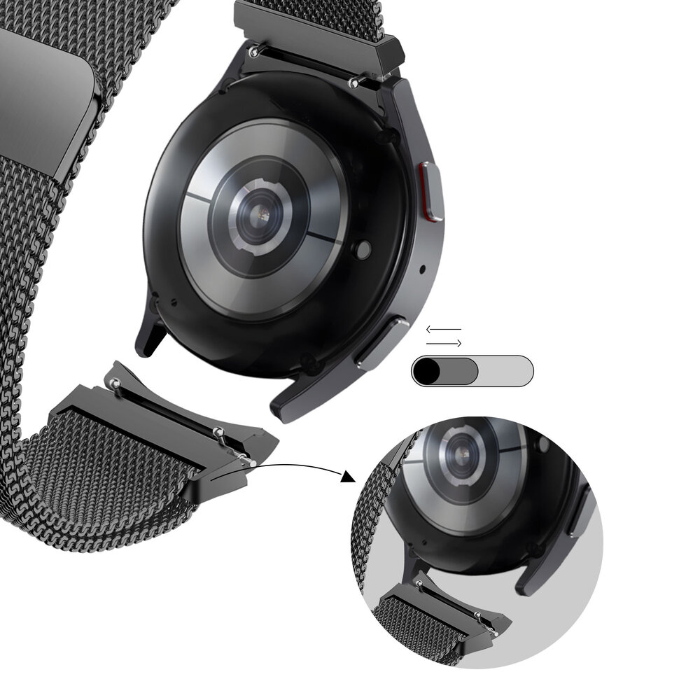 Bandz Bandz Bracelet milanaise loop Samsung Galaxy Watch 4 - 44mm (noire)