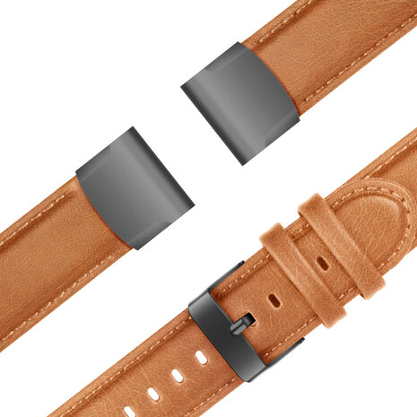 Pour Garmin Fenix 7 Sapphire Solar Bracelet de montre en cuir à boucle en  acier de 22 mm (marron)