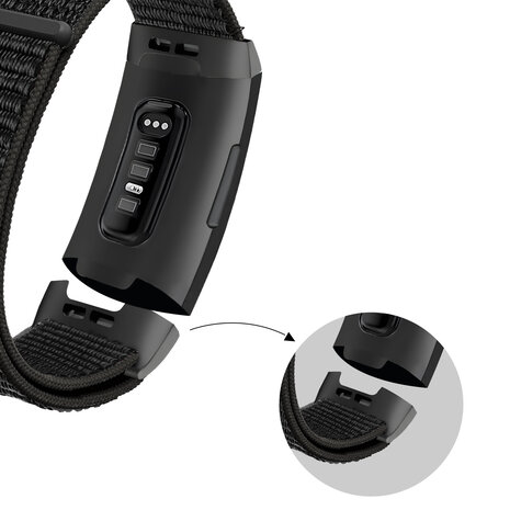 Bandz Bandz Bracelet nylon loop Fitbit Charge 3 (noir)
