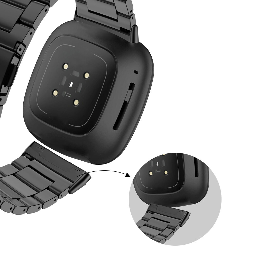 Bandz Bandz Bracelet acier 'Classic' Versa 3 (noir)