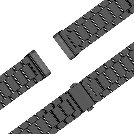 Bandz Bandz Bracelet acier "Classic" Fitbit Sense (noir)