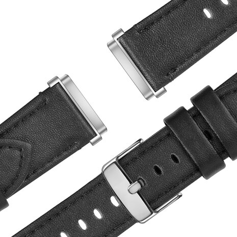 Bandz Bandz Bracelet cuir "Deluxe" Fitbit Versa 3 (noir)