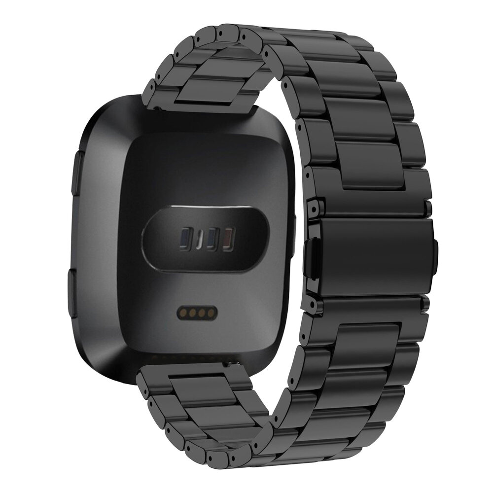 Bandz Bandz Bracelet acier 'Classic' Fitbit Versa (noir)