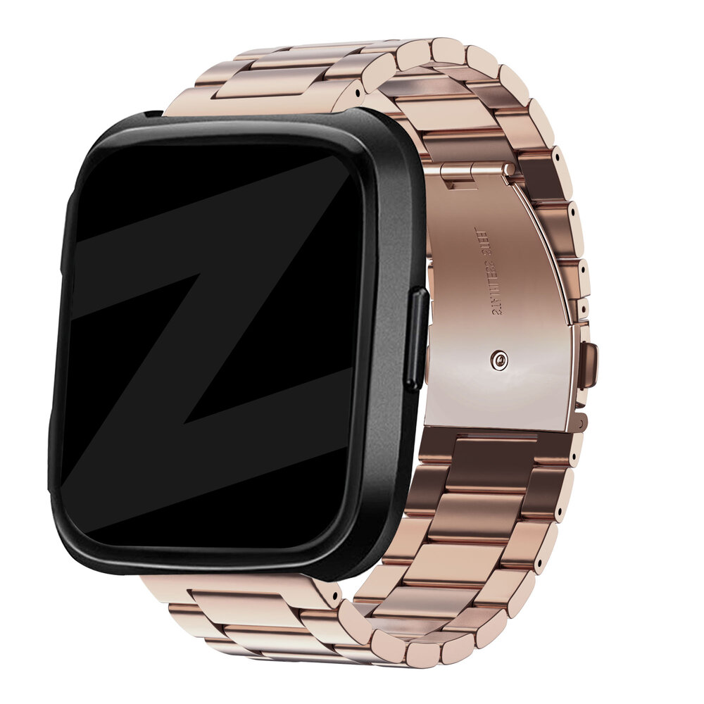 Bandz Bandz Bracelet acier 'Classic' Fitbit Versa (or rose)