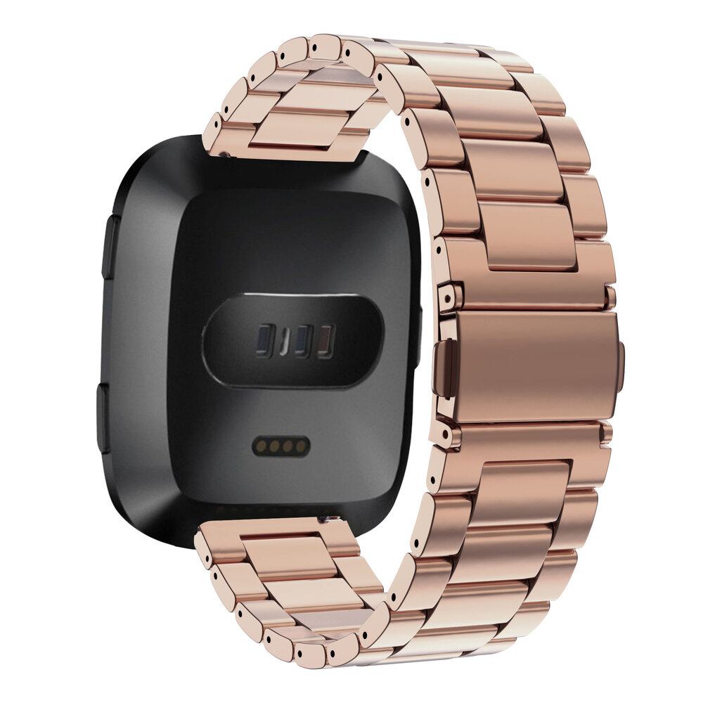 Bandz Bandz Bracelet acier 'Classic' Fitbit Versa (or rose)