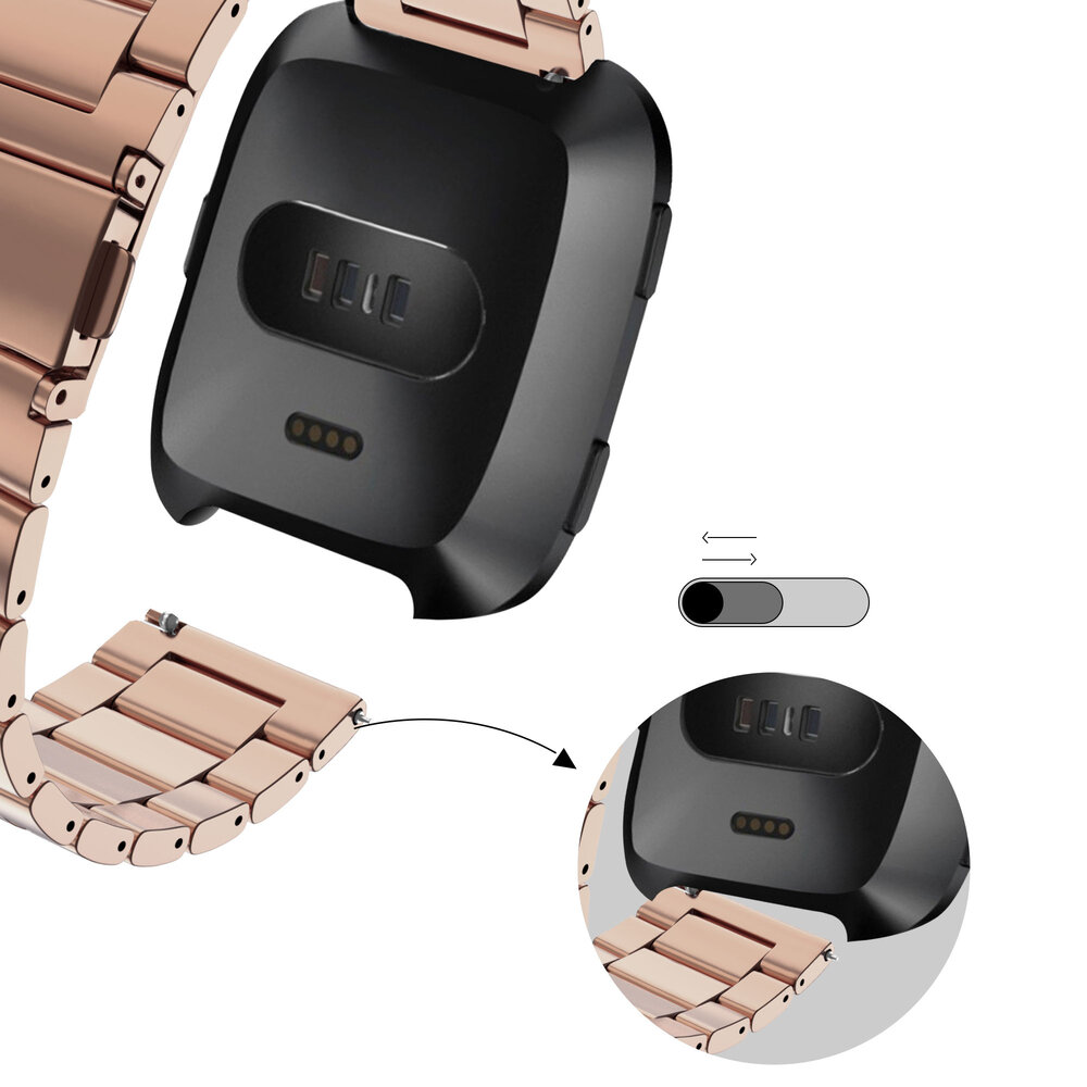 Bandz Bandz Bracelet acier 'Classic' Fitbit Versa (or rose)