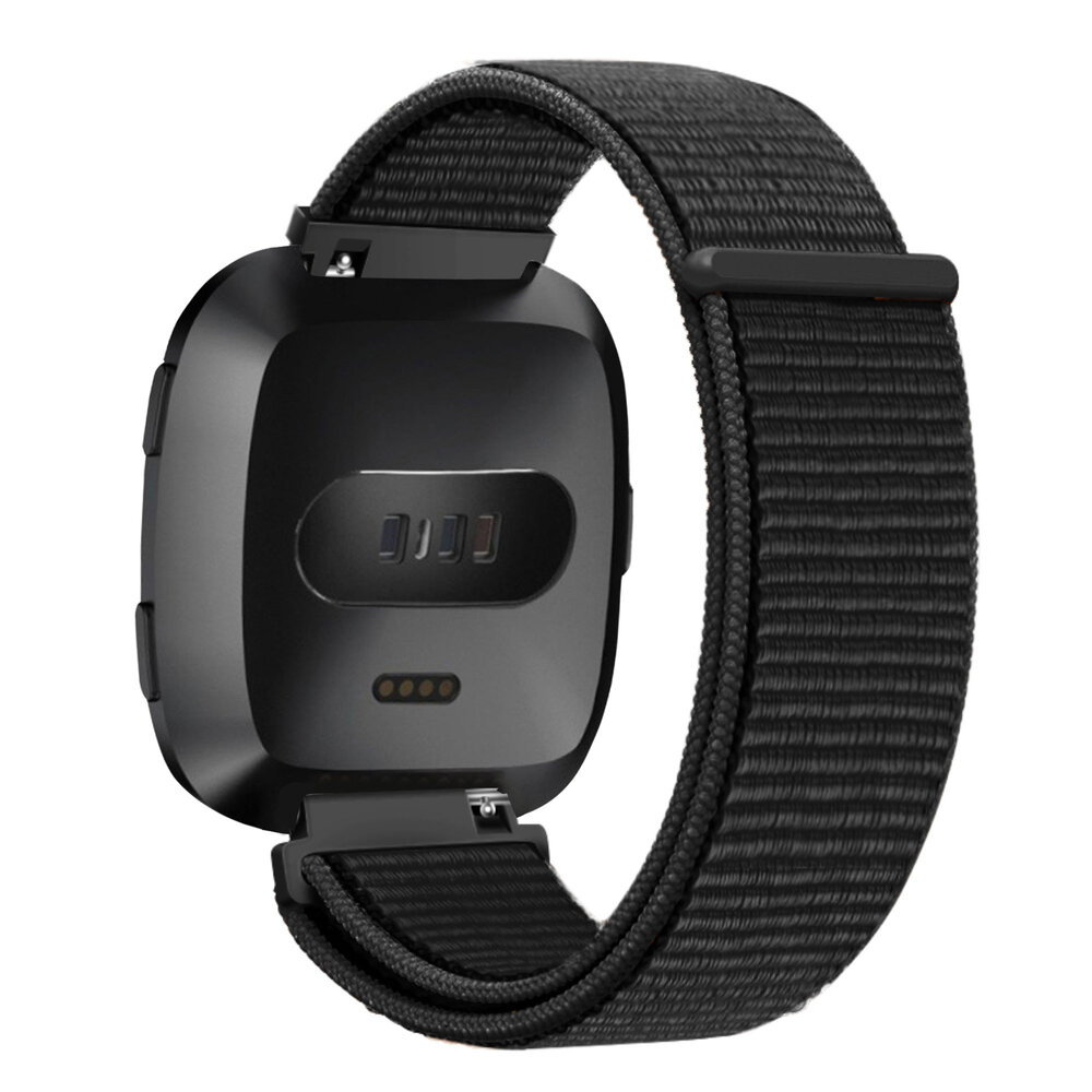 Bandz Bandz Bracelet nylon loop Fitbit Versa (noir)