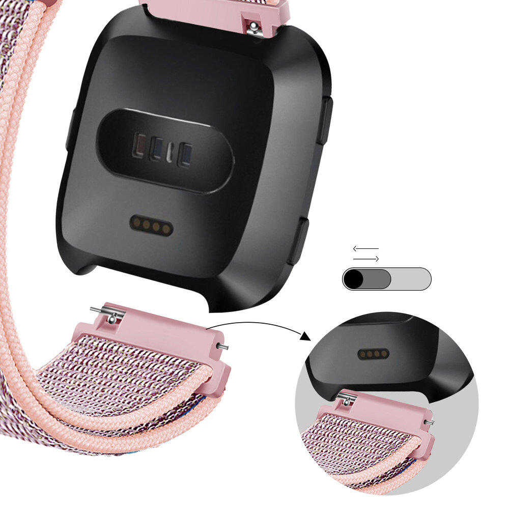 Bandz Bandz Bracelet nylon loop Fitbit Versa (rose)