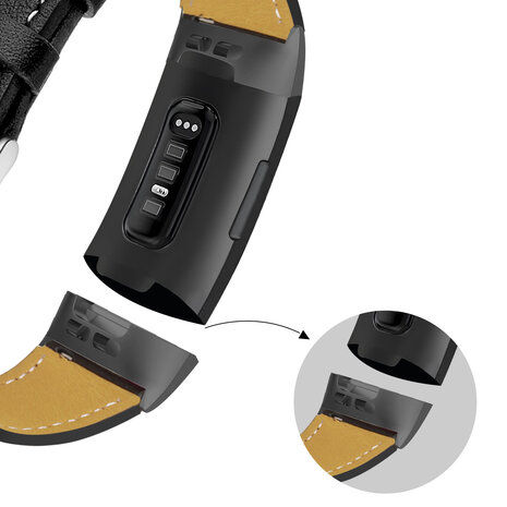 Bandz Bandz Bracelet cuir 'Deluxe' Fitbit Charge 4 (noir) Bandz Bandz Bracelet cuir 'Deluxe' Fitbit Charge 4 (noir)