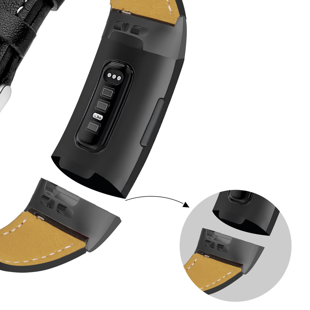 Bandz Bandz Bracelet cuir "Deluxe" Fitbit Charge 3 (noir) Bandz Bandz Bracelet cuir "Deluxe" Fitbit Charge 3 (noir)