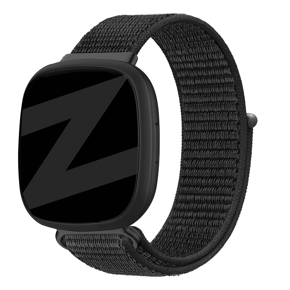 Bandz Bandz Bracelet nylon loop Fitbit Sense (noire)