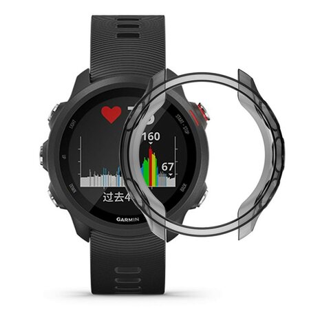 Strap-it Strap-it Coque TPU Garmin Forerunner 245 (transparent-noir)