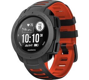 Strap-it Bracelet sport Garmin Instinct 1 / 2  (noir/rouge)