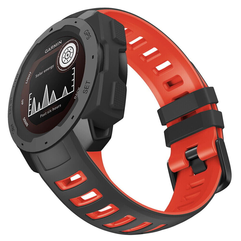 Strap-it Strap-it Bracelet sport Garmin Instinct 1 / 2  (noir/rouge)