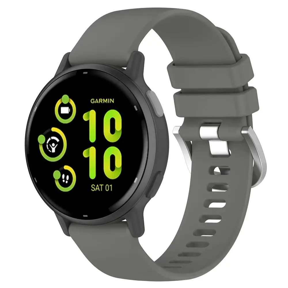 Strap-it Strap-it Bracelet silicone classique Garmin Vivoactive 5 (gris fonce)