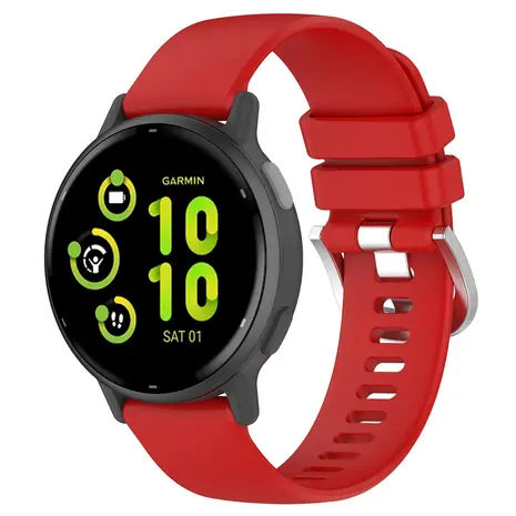 Strap-it Strap-it Bracelet silicone classique Garmin Vivoactive 5 (rouge)
