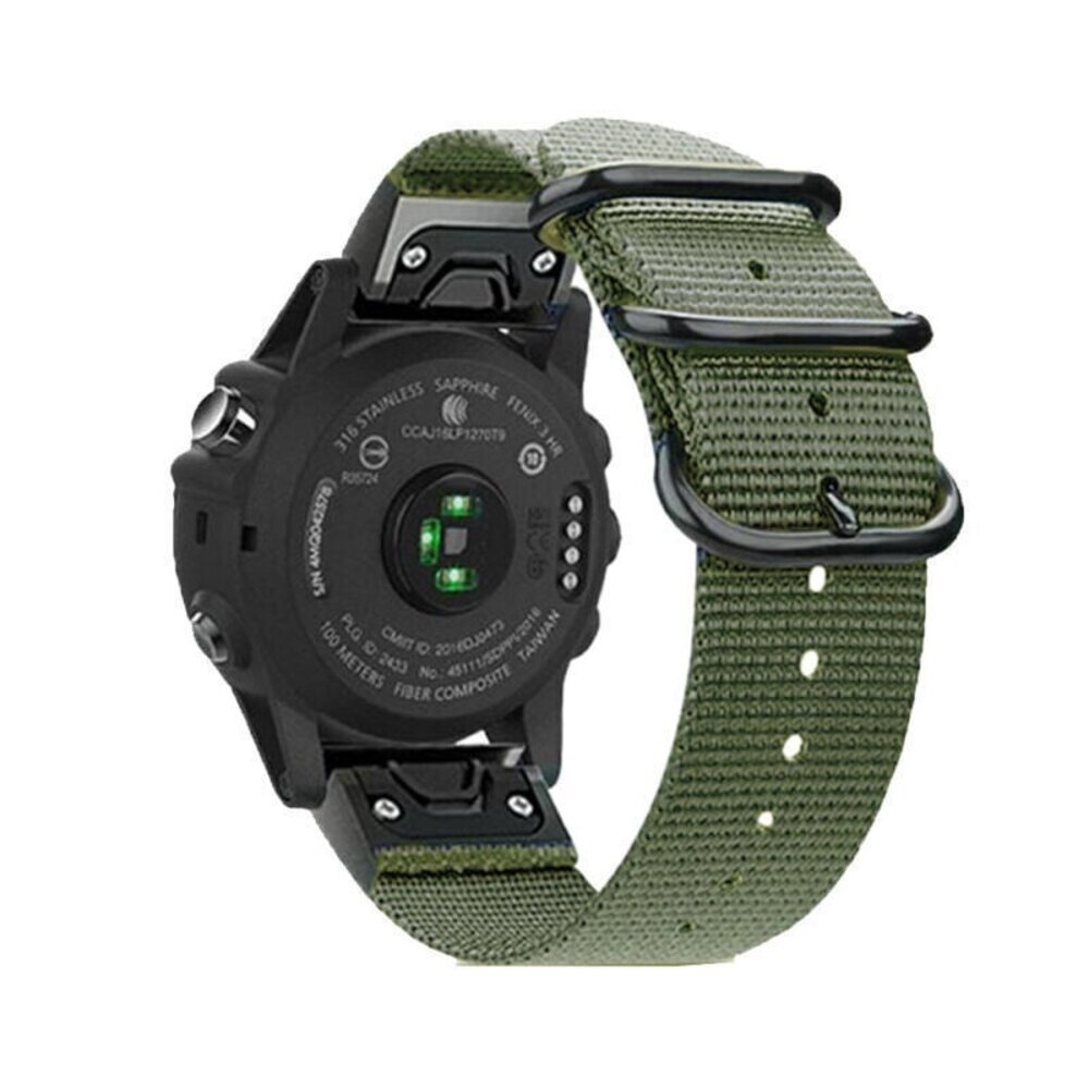 Strap-it Strap-it Bracelet nylon á boucle Garmin Forerunner 965 (vert)