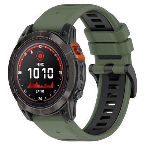 Strap-it Strap-it Bracelet sport á boucle Garmin Forerunner 965 (vert olive/noir) Strap-it Strap-it Bracelet sport á boucle Garmin Forerunner 965 (vert olive/noir)