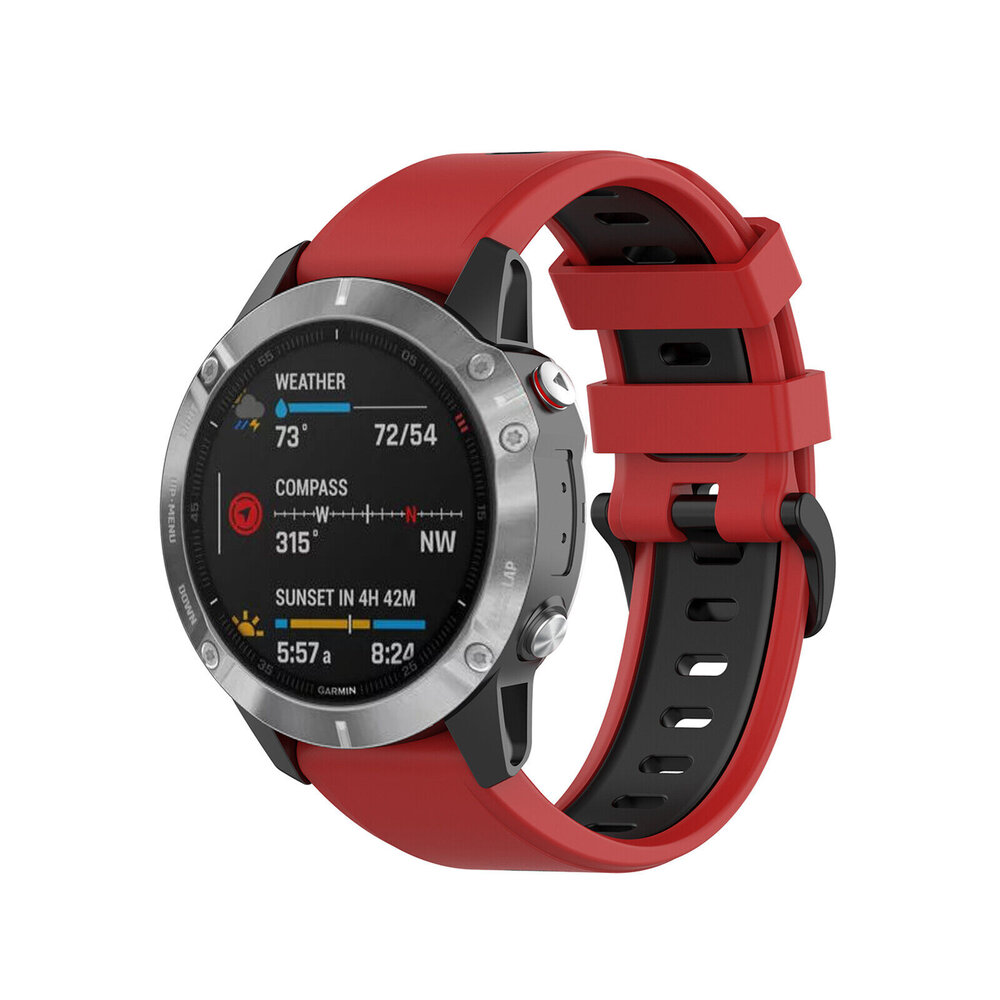 Strap-it Strap-it Bracelet sport á boucle Garmin Fenix 3 (rouge/noir)