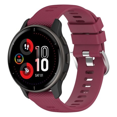 Strap-it Strap-it Bracelet silicone Garmin Venu 2 Plus (vin rouge)