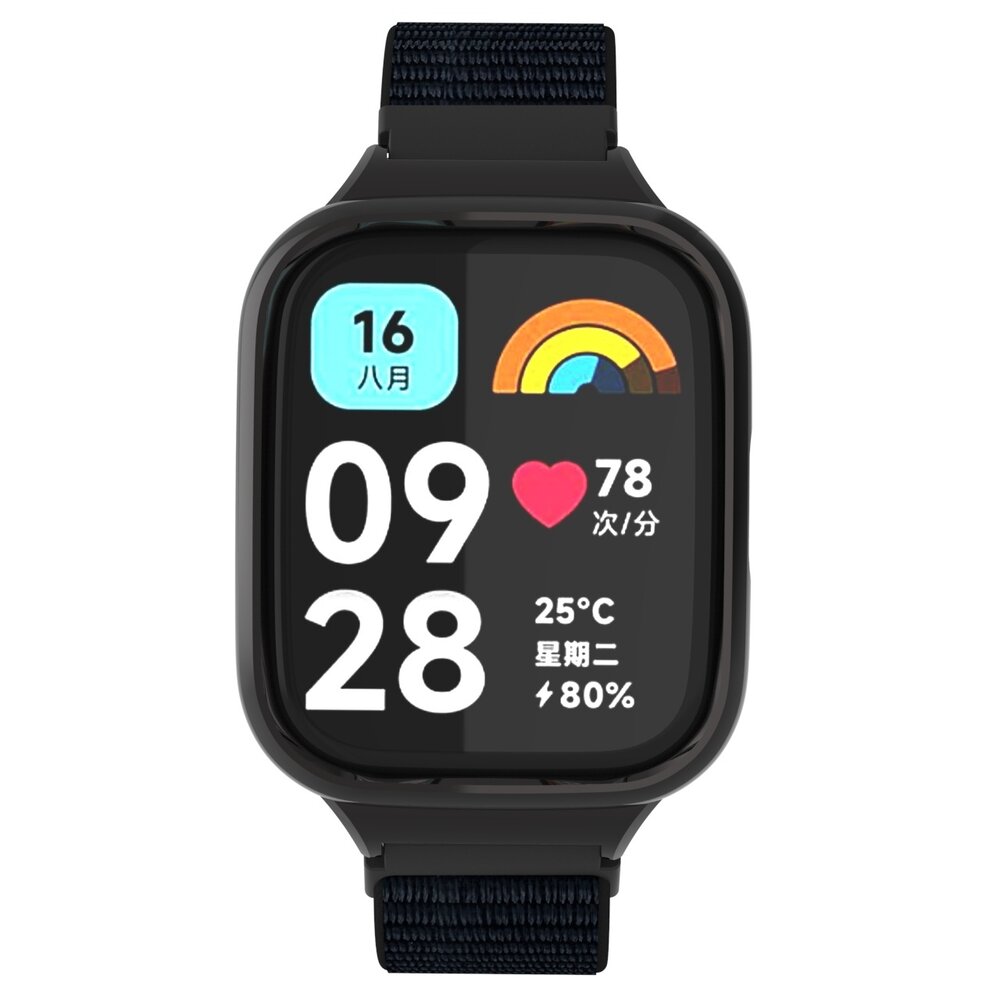 Strap-it Strap-it Bracelet nylon Redmi Watch 3 Active / Lite (noir)