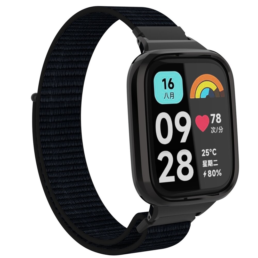 Strap-it Strap-it Bracelet nylon Redmi Watch 3 Active / Lite (noir)
